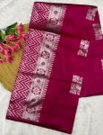 FASHIONABLE BANARASI SOFT SILK WEAVING WORK SAREE WITH UNSTITCHED BLOUSE FESTIVAL WEAR WHOLESALE PRICE ETHNICGARMENT (2)