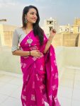 FASHIONABLE BANARASI SOFT SILK WEAVING WORK SAREE WITH UNSTITCHED BLOUSE FESTIVAL WEAR WHOLESALE PRICE ETHNICGARMENT (2)