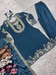 FASHIONABLE CHINON SILK EMBROIDERY SEQUENCE WORK TOP PALAZZO WITH DUPATTA FESTIVE WEAR WHOLESALE PRICE ETHNIC GARMENT (2)