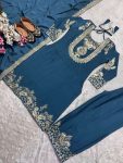 FASHIONABLE CHINON SILK EMBROIDERY SEQUENCE WORK TOP PALAZZO WITH DUPATTA FESTIVE WEAR WHOLESALE PRICE ETHNIC GARMENT (2)