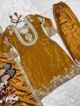 FASHIONABLE CHINON SILK EMBROIDERY SEQUENCE WORK TOP PALAZZO WITH DUPATTA FESTIVE WEAR WHOLESALE PRICE ETHNIC GARMENT (8)