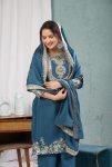 FASHIONABLE CHINON SILK EMBROIDERY SEQUENCE WORK TOP PALAZZO WITH DUPATTA FESTIVE WEAR WHOLESALE PRICE ETHNIC GARMENT (2)