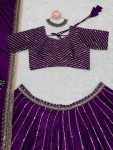 FASHIONABLE CHINON SILK THREAD WITH SEQUENCE WORK LEHENGA CHOLI WITH DUPATTA WEDDING WEAR WHOLESALE PRICE ETHNIC GARMENT (4)