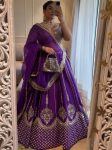FASHIONABLE CHINON SILK THREAD WITH SEQUENCE WORK LEHENGA CHOLI WITH DUPATTA WEDDING WEAR WHOLESALE PRICE ETHNIC GARMENT (4)