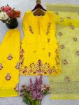 FASHIONABLE CREPE SILK EMBROIDERY SEQUENCE WORK TOP PALAZZO WITH DUPATTA FESTIVE WEAR WHOLESALE PRICE ETHNIC GARMENT (2)