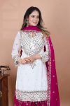 FASHIONABLE GEORGETTE EMBROIDERY SEQUENCE WORK TOP SHARARA WITH DUPATTA FESTIVE WEAR WHOLESALE PRICE ETHNIC GARMENT (9)
