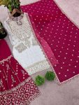 FASHIONABLE GEORGETTE EMBROIDERY SEQUENCE WORK TOP SHARARA WITH DUPATTA FESTIVE WEAR WHOLESALE PRICE ETHNIC GARMENT (9)