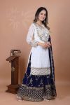 FASHIONABLE GEORGETTE EMBROIDERY SEQUENCE WORK TOP SHARARA WITH DUPATTA FESTIVE WEAR WHOLESALE PRICE ETHNIC GARMENT (2)