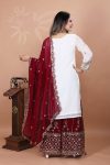 FASHIONABLE GEORGETTE EMBROIDERY SEQUENCE WORK TOP SHARARA WITH DUPATTA FESTIVE WEAR WHOLESALE PRICE ETHNIC GARMENT (2)