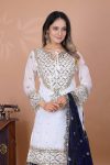 FASHIONABLE GEORGETTE EMBROIDERY SEQUENCE WORK TOP SHARARA WITH DUPATTA FESTIVE WEAR WHOLESALE PRICE ETHNIC GARMENT (2)