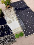 FASHIONABLE GEORGETTE EMBROIDERY SEQUENCE WORK TOP SHARARA WITH DUPATTA FESTIVE WEAR WHOLESALE PRICE ETHNIC GARMENT (2)