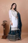FASHIONABLE GEORGETTE EMBROIDERY SEQUENCE WORK TOP SHARARA WITH DUPATTA FESTIVE WEAR WHOLESALE PRICE ETHNIC GARMENT (9)