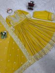 FASHIONABLE GEORGETTE THREAD AND SEQUENCE WITH RIVET MOTI WORK GOWN BOTTOM WITH DUPATTA FESTIVE WEAR WHOLESALE PRICE ETHNIC GARMENT (14)