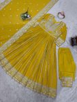 FASHIONABLE GEORGETTE THREAD AND SEQUENCE WITH RIVET MOTI WORK GOWN BOTTOM WITH DUPATTA FESTIVE WEAR WHOLESALE PRICE ETHNIC GARMENT (14)