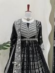 FASHIONABLE GEORGETTE THREAD AND SEQUENCE WITH RIVET MOTI WORK GOWN BOTTOM WITH DUPATTA FESTIVE WEAR WHOLESALE PRICE ETHNIC GARMENT (20)