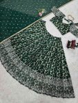 FASHIONABLE JACQUARD THREAD SEQUENCE WORK LEHENGA CHOLI WITH DUPATTA WEDDING WEAR WHOLESALE PRICE ETHNIC GARMENT (4)