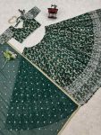 FASHIONABLE JACQUARD THREAD SEQUENCE WORK LEHENGA CHOLI WITH DUPATTA WEDDING WEAR WHOLESALE PRICE ETHNIC GARMENT (4)