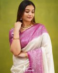FASHIONABLE LICHI SILK JACQUARD WORK SAREE WITH UNSTITCHED BLOUSE WHOLESALE PRICE ETHNIC GARMENT (3)