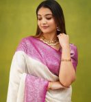 FASHIONABLE LICHI SILK JACQUARD WORK SAREE WITH UNSTITCHED BLOUSE WHOLESALE PRICE ETHNIC GARMENT (3)