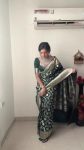 FASHIONABLE LINEN SLAB WEAING SAREE WITH UNSTITCHED BLOUSE FESTIVE WEAR WHOLESALE ETHNIC GARMENT (7)