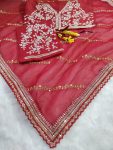 FASHIONABLE ORGANZA SILK SEQUENCE & ZARI MULTI WORK SAREE WITH UNSTITCHED BLOUSE FESTIVAL WEAR WHOLESALE PRICE ETHNICGARMENT (1)
