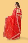 FASHIONABLE ORGANZA SILK SEQUENCE & ZARI MULTI WORK SAREE WITH UNSTITCHED BLOUSE FESTIVAL WEAR WHOLESALE PRICE ETHNICGARMENT (1)