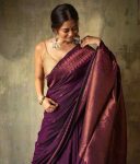 FASHIONABLE SOFT LICHI SILK JACQUARD WORK SAREE WITH UNSTITCHED BLOUSE WEDDING WEAR WHOLESALE PRICE ETHNIC GARMENT (2)