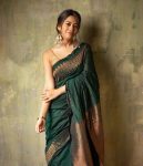 FASHIONABLE SOFT LICHI SILK JACQUARD WORK SAREE WITH UNSTITCHED BLOUSE WEDDING WEAR WHOLESALE PRICE ETHNIC GARMENT (10)