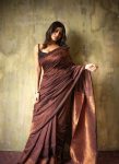 FASHIONABLE SOFT LICHI SILK JACQUARD WORK SAREE WITH UNSTITCHED BLOUSE WEDDING WEAR WHOLESALE PRICE ETHNIC GARMENT (5)