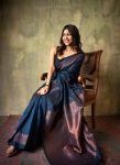 FASHIONABLE SOFT LICHI SILK JACQUARD WORK SAREE WITH UNSTITCHED BLOUSE WEDDING WEAR WHOLESALE PRICE ETHNIC GARMENT (18)