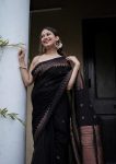 FASHIONABLE SOFT LICHI SILK JACQUARD WORK SAREE WITH UNSTITCHED BLOUSE WEDDING WEAR WHOLESALE PRICE ETHNIC GARMENT (19)