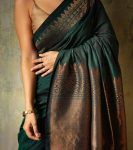 FASHIONABLE SOFT LICHI SILK JACQUARD WORK SAREE WITH UNSTITCHED BLOUSE WEDDING WEAR WHOLESALE PRICE ETHNIC GARMENT (10)