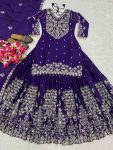 GORGEOUS CHINON SILK EMBROIDERY WITH SEQUENCE, ZARI WORK TOP LEHENGA WITH DUPATTA PARTY WEAR WHOLESALE PRICE ETHNIC GARMENT (4)