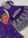 GORGEOUS CHINON SILK EMBROIDERY WITH SEQUENCE, ZARI WORK TOP LEHENGA WITH DUPATTA PARTY WEAR WHOLESALE PRICE ETHNIC GARMENT (4)