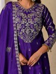 GORGEOUS CHINON SILK EMBROIDERY WITH SEQUENCE, ZARI WORK TOP LEHENGA WITH DUPATTA PARTY WEAR WHOLESALE PRICE ETHNIC GARMENT (4)