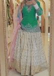 GORGEOUS CHINON SILK SEQUENCE EMBROIDERY WORK TOP LEHENGA WITH DUPATTA GREEN