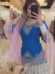 GORGEOUS CHINON SILK SEQUENCE EMBROIDERY WORK TOP LEHENGA WITH DUPATTA FESTIVE WEAR WHOLESALE PRICE ETHNIC GARMENT (2)