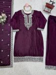 GORGEOUS CHINON SILK THREAD WITH SEQUENCE WORK TOP PALAZZO WITH DUPATTA FESTIVE WEAR WHOLESALE PRICE ETHNIC GARMENT (3)