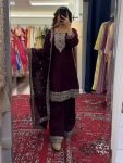 GORGEOUS CHINON SILK THREAD WITH SEQUENCE WORK TOP PALAZZO WITH DUPATTA FESTIVE WEAR WHOLESALE PRICE ETHNIC GARMENT (3)