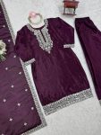 GORGEOUS CHINON SILK THREAD WITH SEQUENCE WORK TOP PALAZZO WITH DUPATTA FESTIVE WEAR WHOLESALE PRICE ETHNIC GARMENT (3)