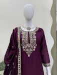 GORGEOUS CHINON SILK THREAD WITH SEQUENCE WORK TOP PALAZZO WITH DUPATTA FESTIVE WEAR WHOLESALE PRICE ETHNIC GARMENT (3)