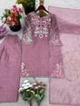 GORGEOUS CREPE SILK EMBROIDERY SEQUENCE WORK TOP PATIYALA WITH DUPATTA FESTIVE WEAR WHOLESALE PRICE ETHNIC GARMENT (4)