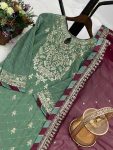 GORGEOUS FAUX GEORGETTE EMBROIDERY SEQUENCE WORK TOP PALAZZO WITH DUPATTA FESTIVE WEAR WHOLESALE PRICE ETHNIC GARMENT (8)