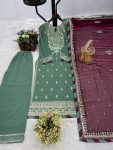 GORGEOUS FAUX GEORGETTE EMBROIDERY SEQUENCE WORK TOP PALAZZO WITH DUPATTA FESTIVE WEAR WHOLESALE PRICE ETHNIC GARMENT (8)