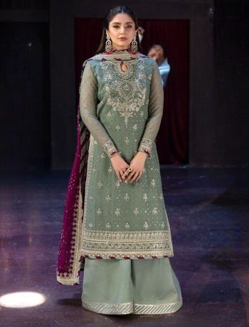 GORGEOUS FAUX GEORGETTE EMBROIDERY SEQUENCE WORK TOP PALAZZO WITH DUPATTA PISTA