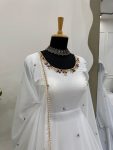 GORGEOUS GEORGETTE HAND WORK GOWN BOTTOM WITH DUPATTA PARTY WEAR WHOLESALE PRICE ETHNIC GARMENT (2)