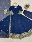 GORGEOUS GEORGETTE THREAD WITH SEQUENCE WORK GOWN BOTTOM WITH DUPATTA FESTIVE WEAR WHOLESALE PRICE ETHNIC GARMENT (7)
