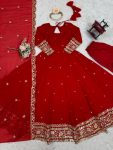 GORGEOUS GEORGETTE THREAD WITH SEQUENCE WORK GOWN BOTTOM WITH DUPATTA FESTIVE WEAR WHOLESALE PRICE ETHNIC GARMENT (4)