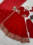 GORGEOUS GEORGETTE THREAD WITH SEQUENCE WORK GOWN BOTTOM WITH DUPATTA FESTIVE WEAR WHOLESALE PRICE ETHNIC GARMENT (4)