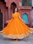 GORGEOUS GEORGETTE THREAD WITH SEQUENCE WORK GOWN BOTTOM WITH DUPATTA FESTIVE WEAR WHOLESALE PRICE ETHNIC GARMENT (7)
